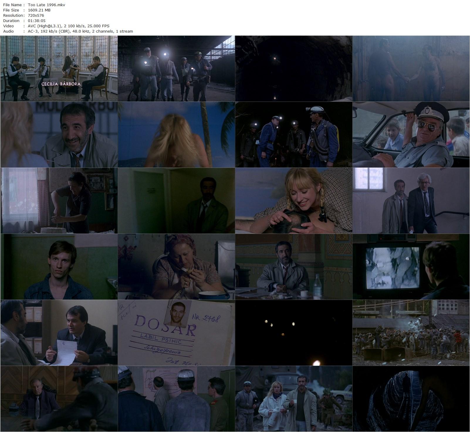 Too Late AKA Prea târziu (1996) Lucian Pintilie, Razvan Vasilescu, Cecilia Bârbora, Victor Rebengiuc-poster