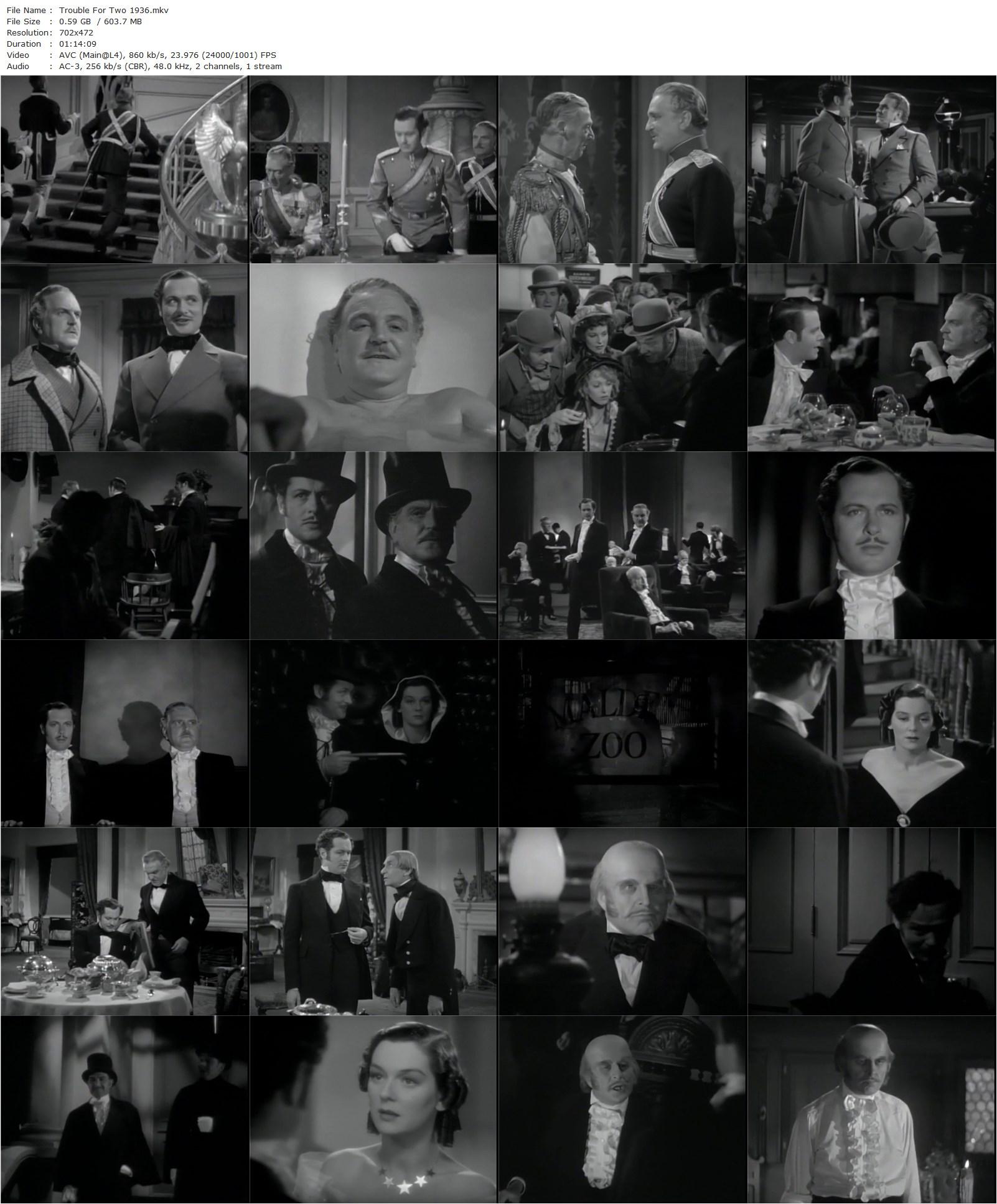 Trouble for Two (1936) J. Walter Ruben, Robert Montgomery, Rosalind Russell, Frank Morgan-poster