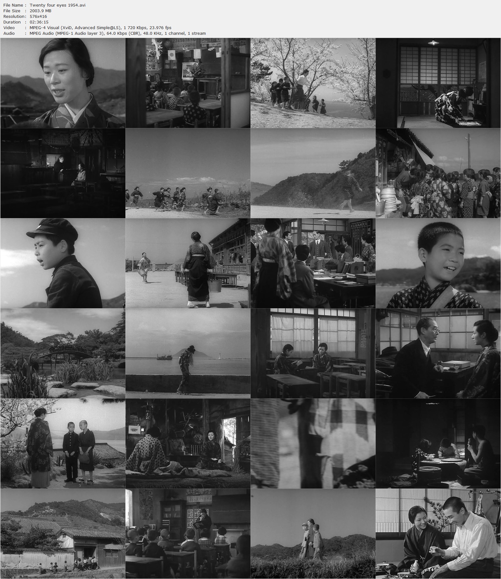 Twenty-Four Eyes (1954) Keisuke Kinoshita, Hideki Gôko, Itsuo Watanabe, Makoto Miyagawa, Drama-poster