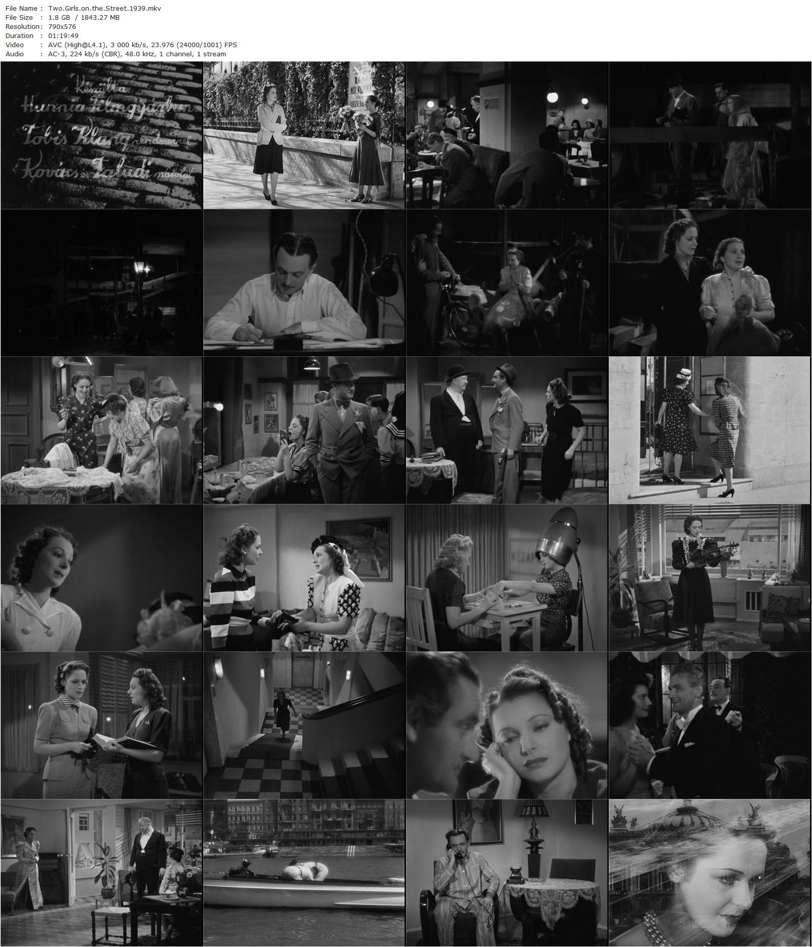 Two Girls on the Street AKA Két lány az utcán (1939) André De Toth, Bella Bordy, Mária Tasnádi Fekete, Piroska Vaszary-poster