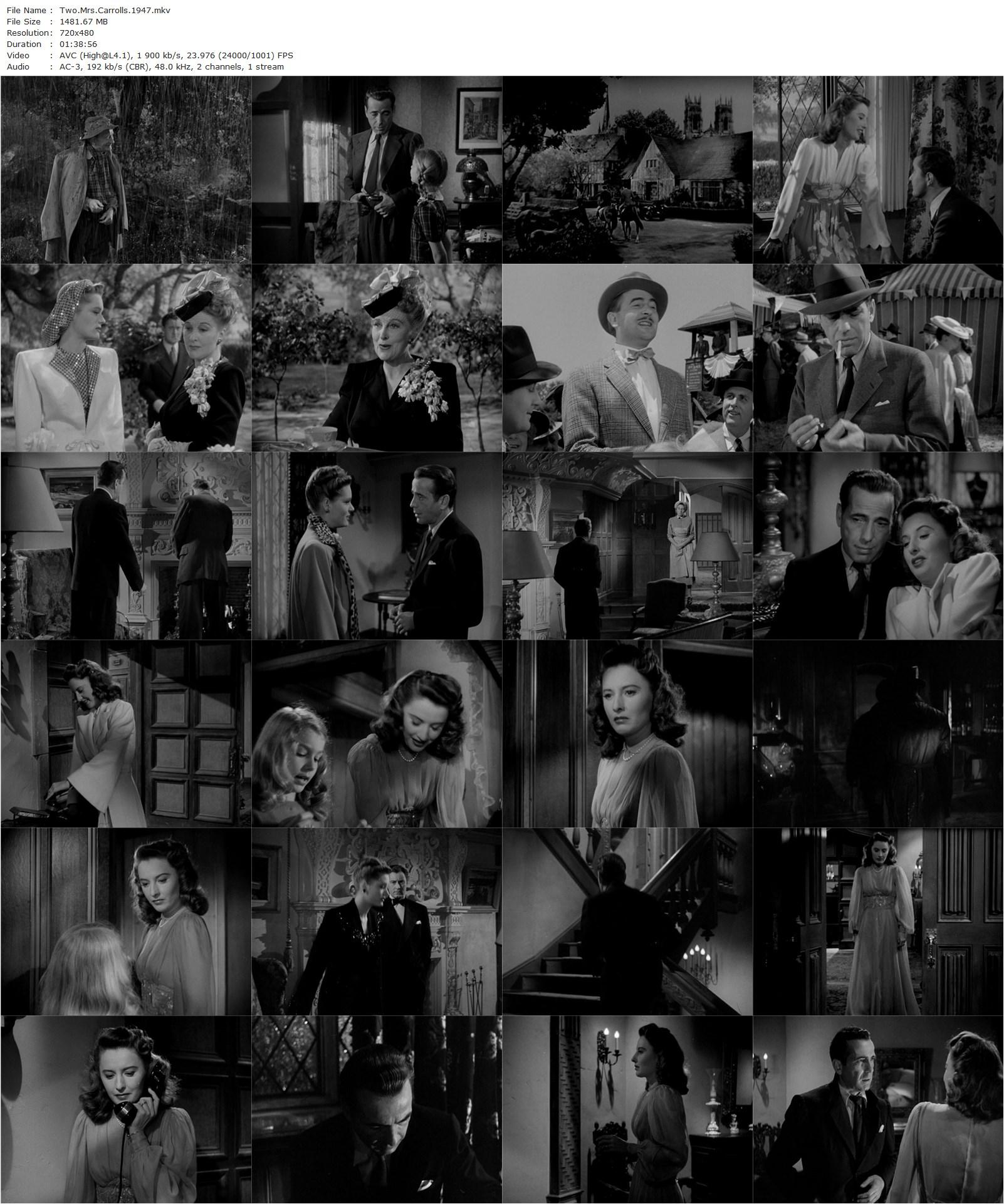 The Two Mrs. Carrolls (1947) Peter Godfrey, Humphrey Bogart, Barbara Stanwyck, Alexis Smith-poster