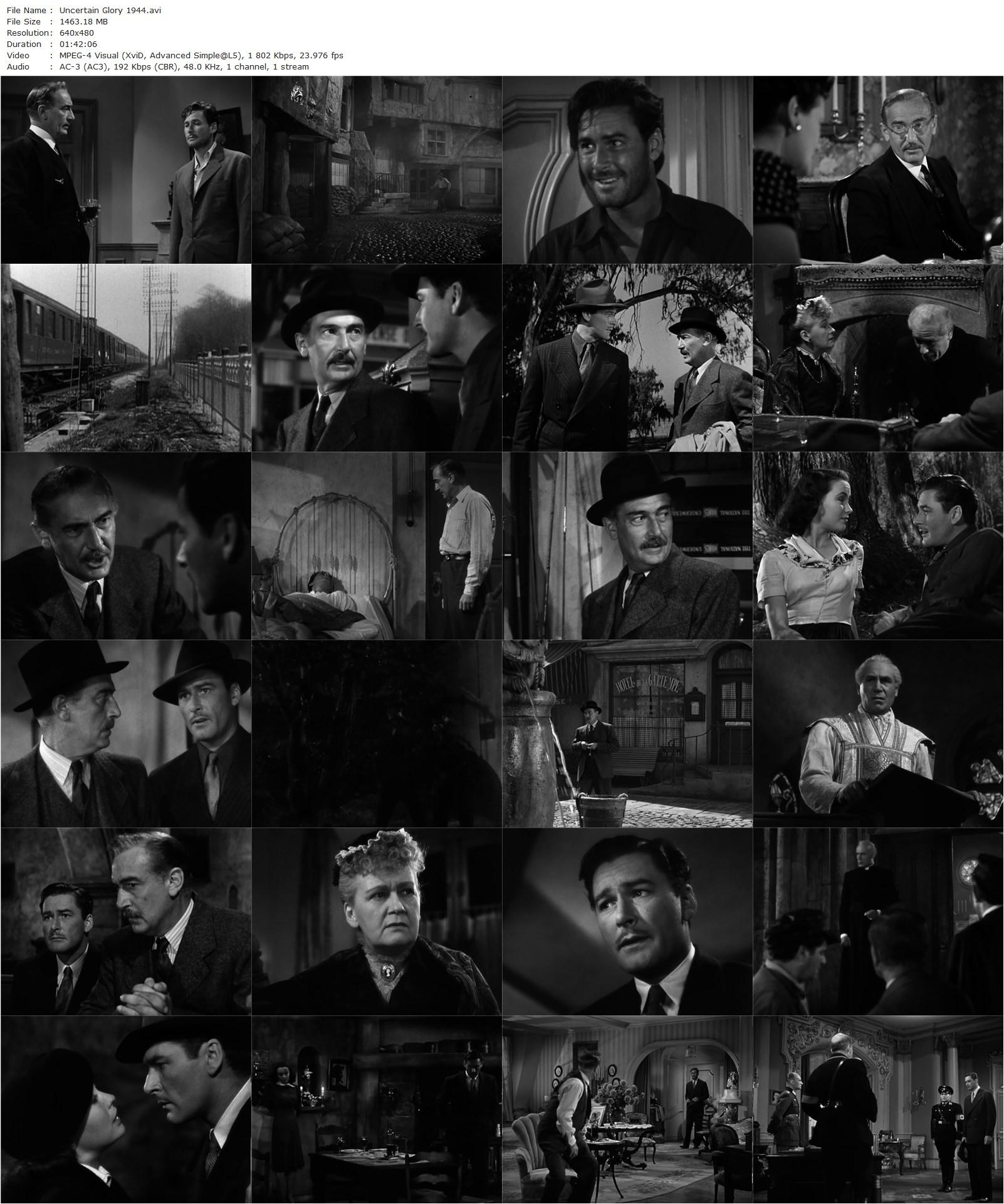 Uncertain Glory (1944) Raoul Walsh, Errol Flynn-poster