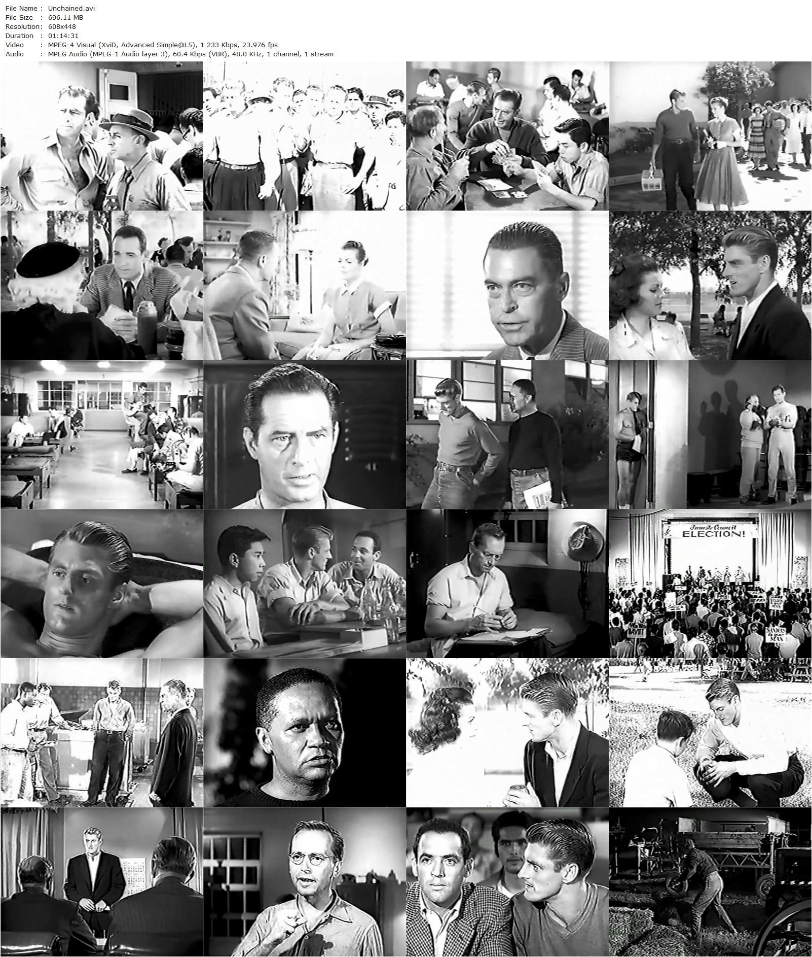 Unchained (1955) Hall Bartlett, Elroy ‘Crazylegs’ Hirsch, Barbara Hale, Chester Morris-poster