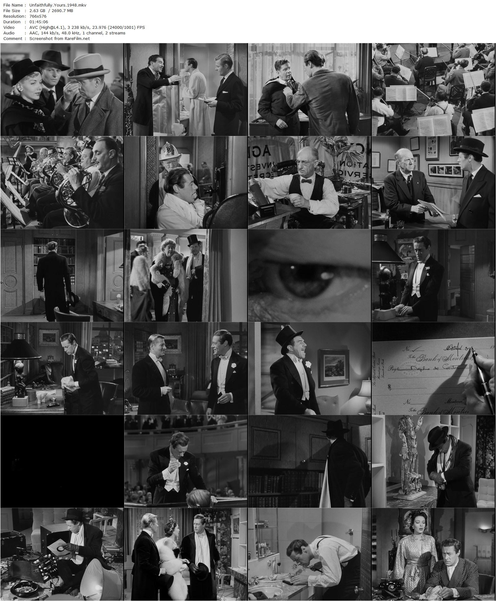 Unfaithfully Yours (1948) Preston Sturges, Rex Harrison, Linda Darnell, Rudy Vallee-poster