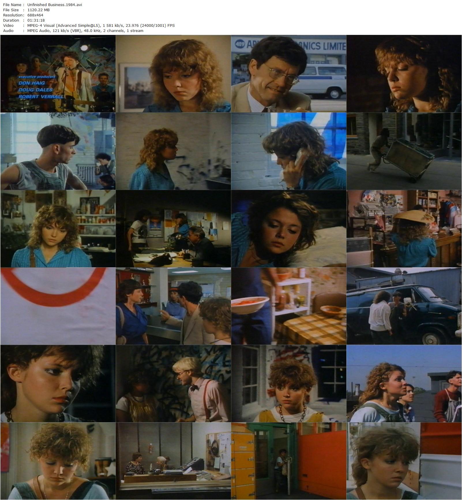 Unfinished Business (1984) Don Owen, Isabelle Mejias, Peter Spence, Leslie Toth-poster