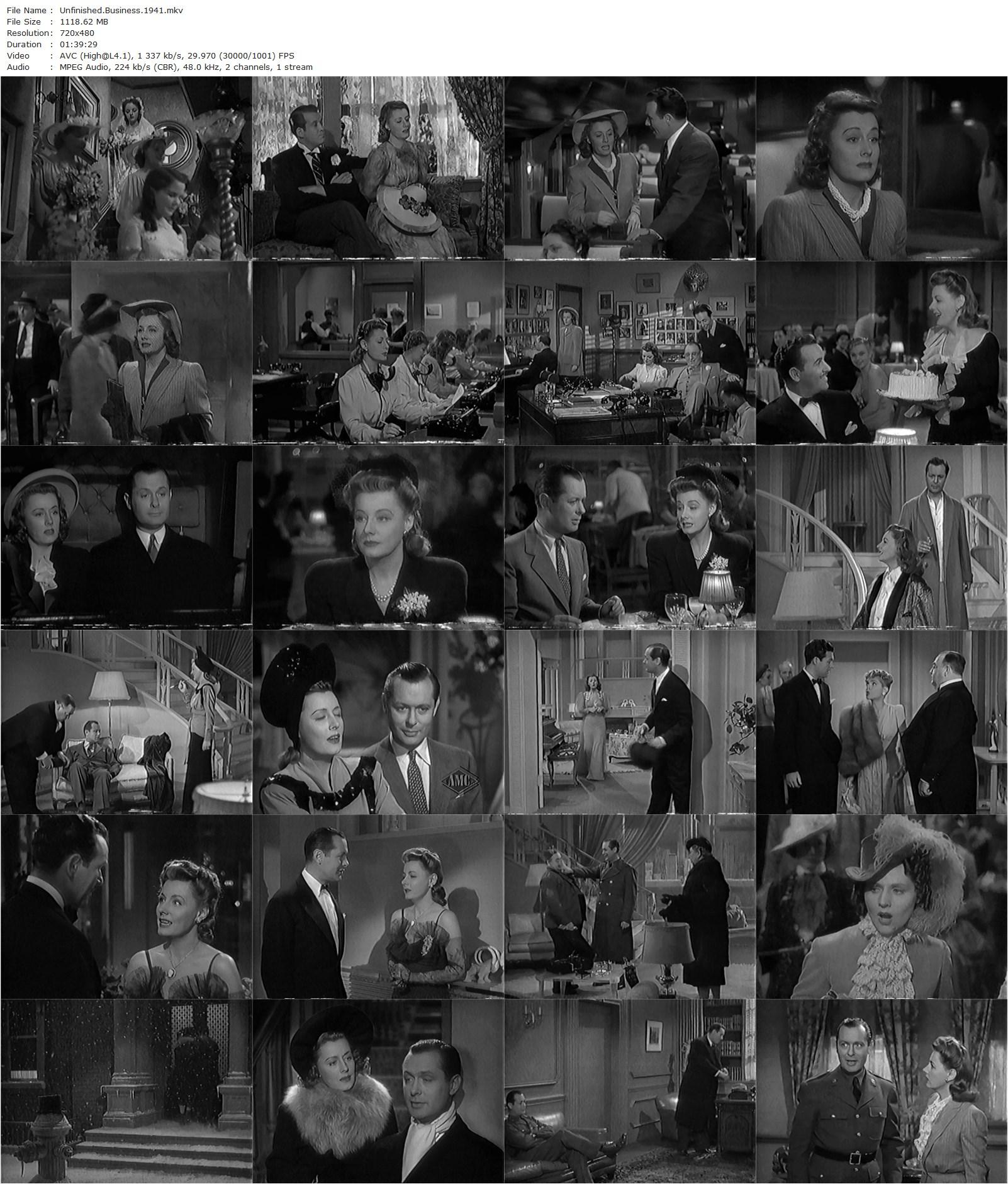 Unfinished Business (1941) Gregory La Cava, Irene Dunne, Robert Montgomery, Preston Foster-poster