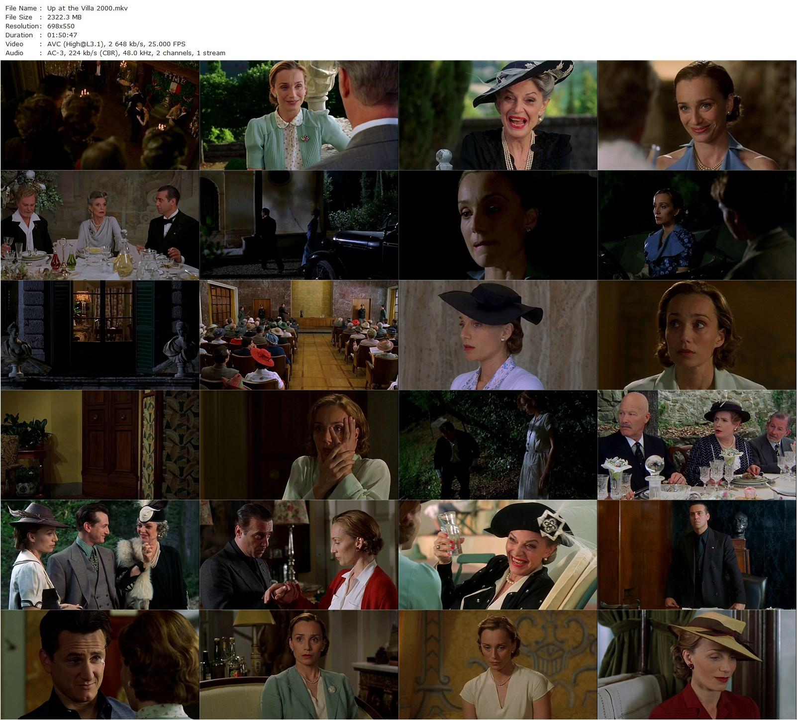 Up at the Villa (2000) Philip Haas, Kristin Scott Thomas, Sean Penn, Anne Bancroft-poster