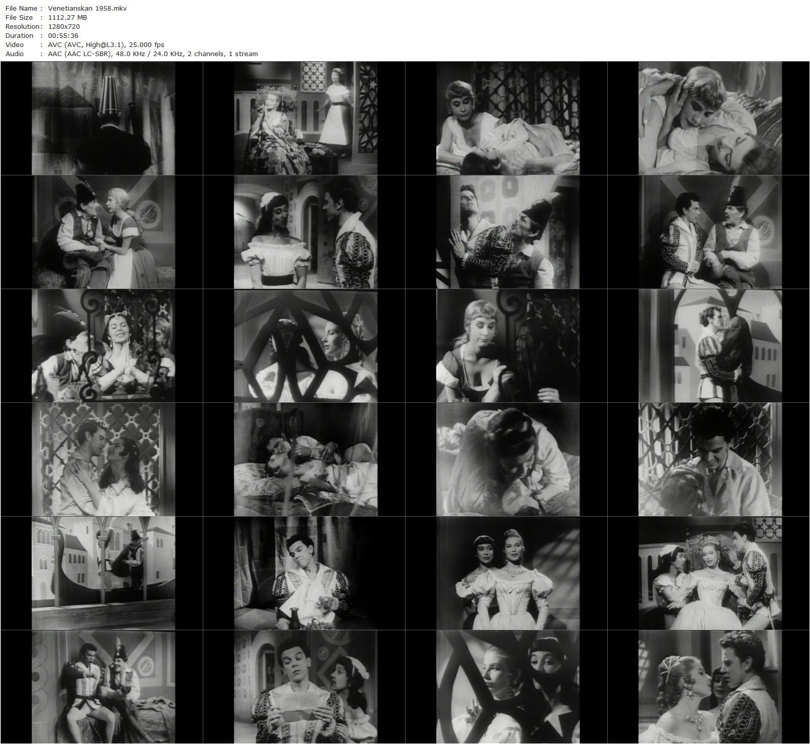 The Venetian (1958) Ingmar Bergman, Folke Sundquist, Eva Stiberg, Maud Hansson-poster