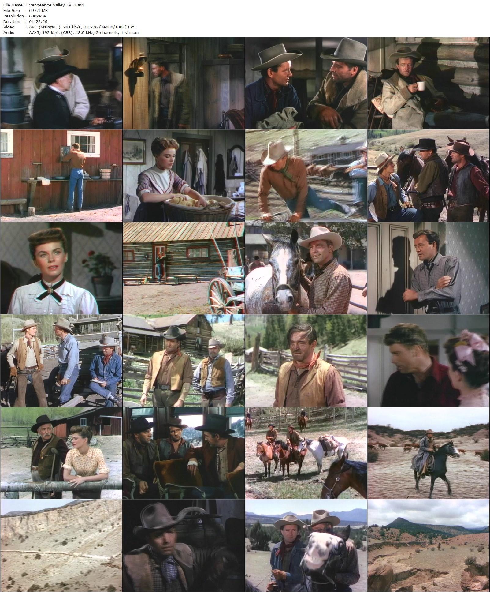 Vengeance Valley (1951) Richard Thorpe, Burt Lancaster, Robert Walker, Joanne Dru-poster