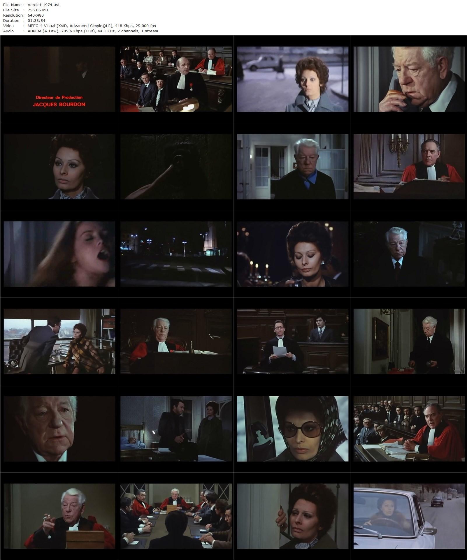 Verdict (1974) André Cayatte, Sophia Loren, Jean Gabin, Julien Bertheau-poster