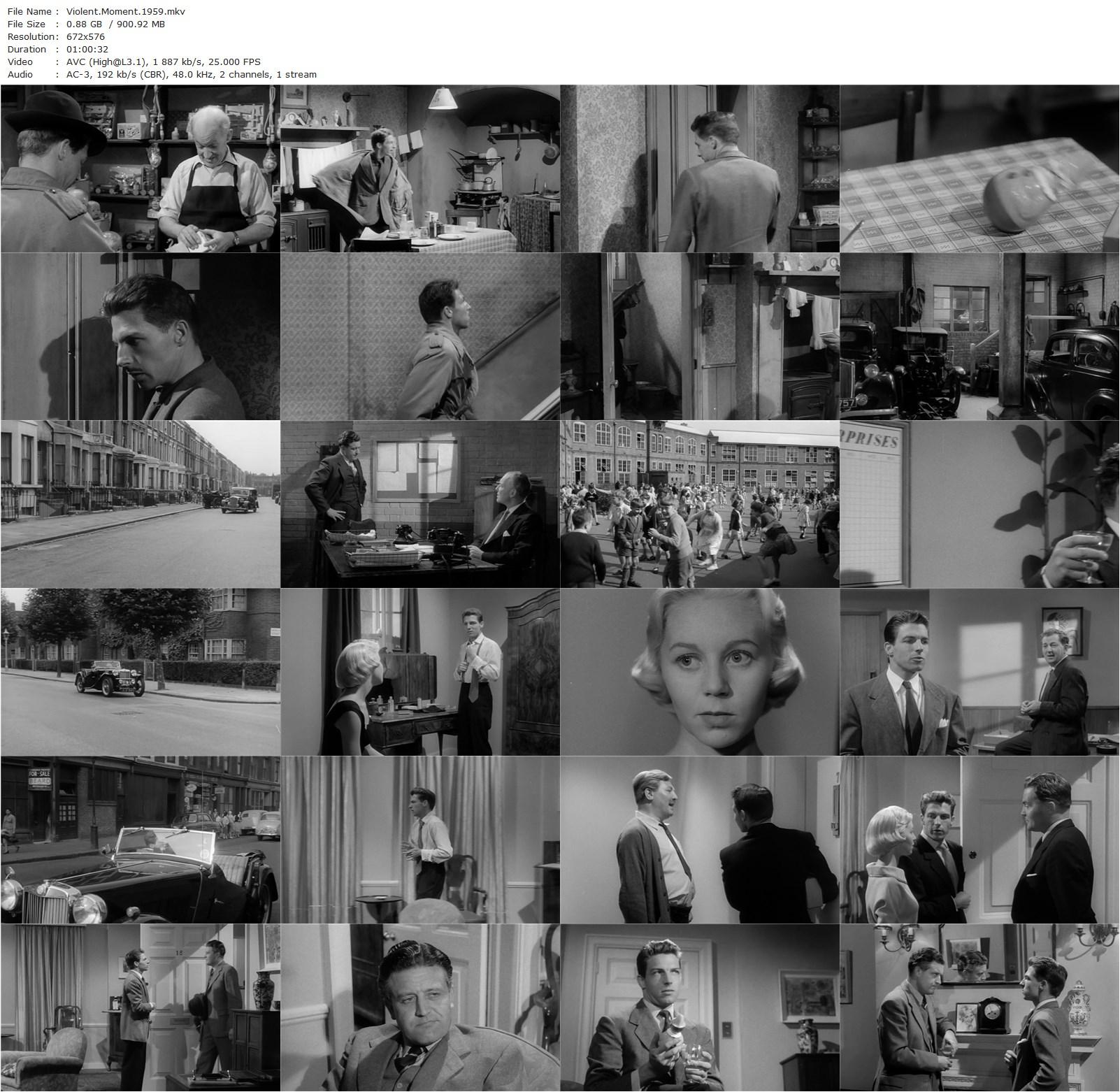 Violent Moment (1959) Sidney Hayers, Lyndon Brook, Jane Hylton, Jill Browne-poster