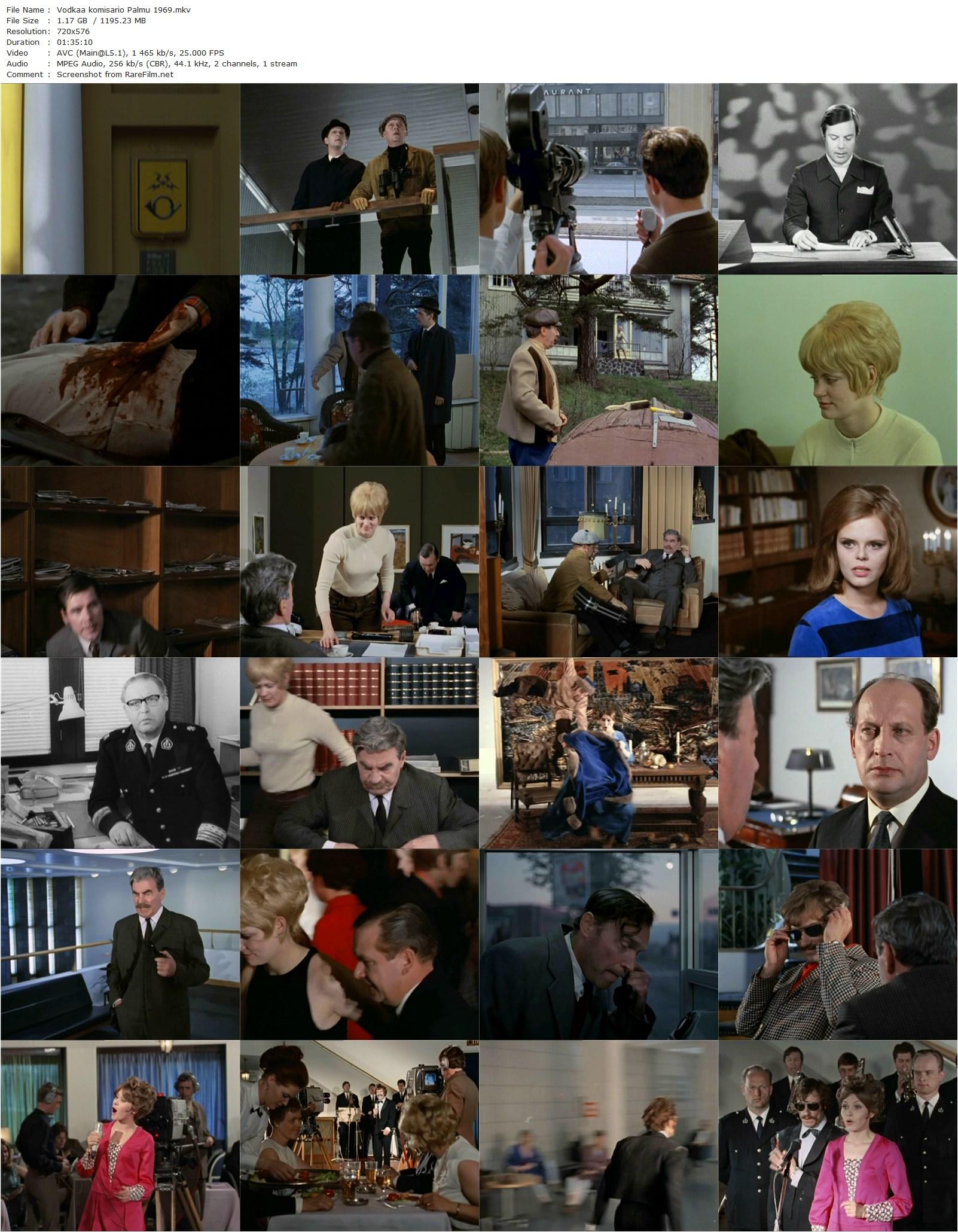 Vodka, Mr. Palmu / Vodkaa komisario Palmu (1969) Matti Kassila, Joel Rinne, Leo Jokela, Matti Ranin-poster