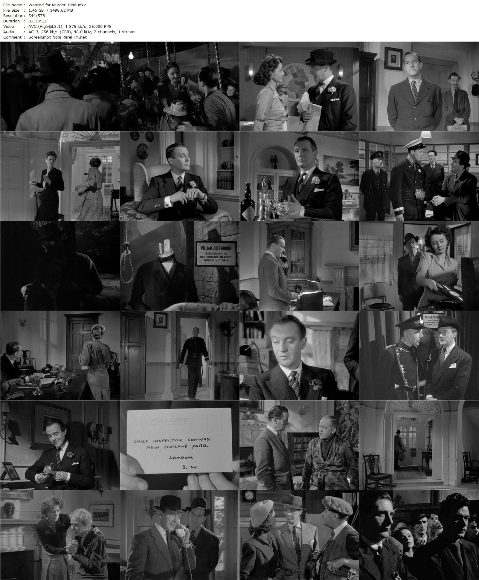 Wanted for Murder (1946) Lawrence Huntington, Eric Portman, Dulcie Gray, Derek Farr-poster