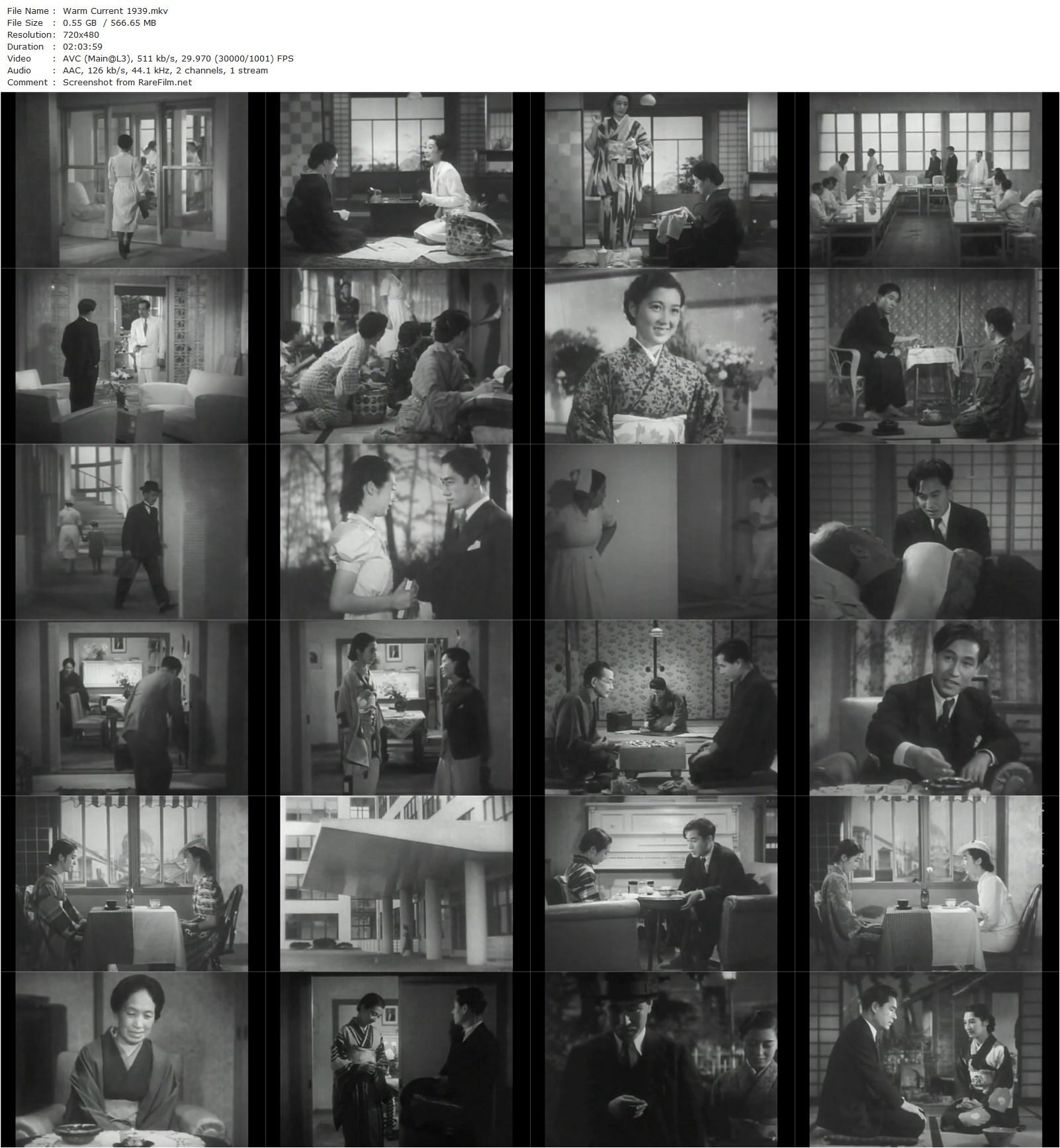 Warm Current / Danryû (1939) Kôzaburô Yoshimura, Mieko Takamine, Shin Saburi, Hideo Fujino-poster