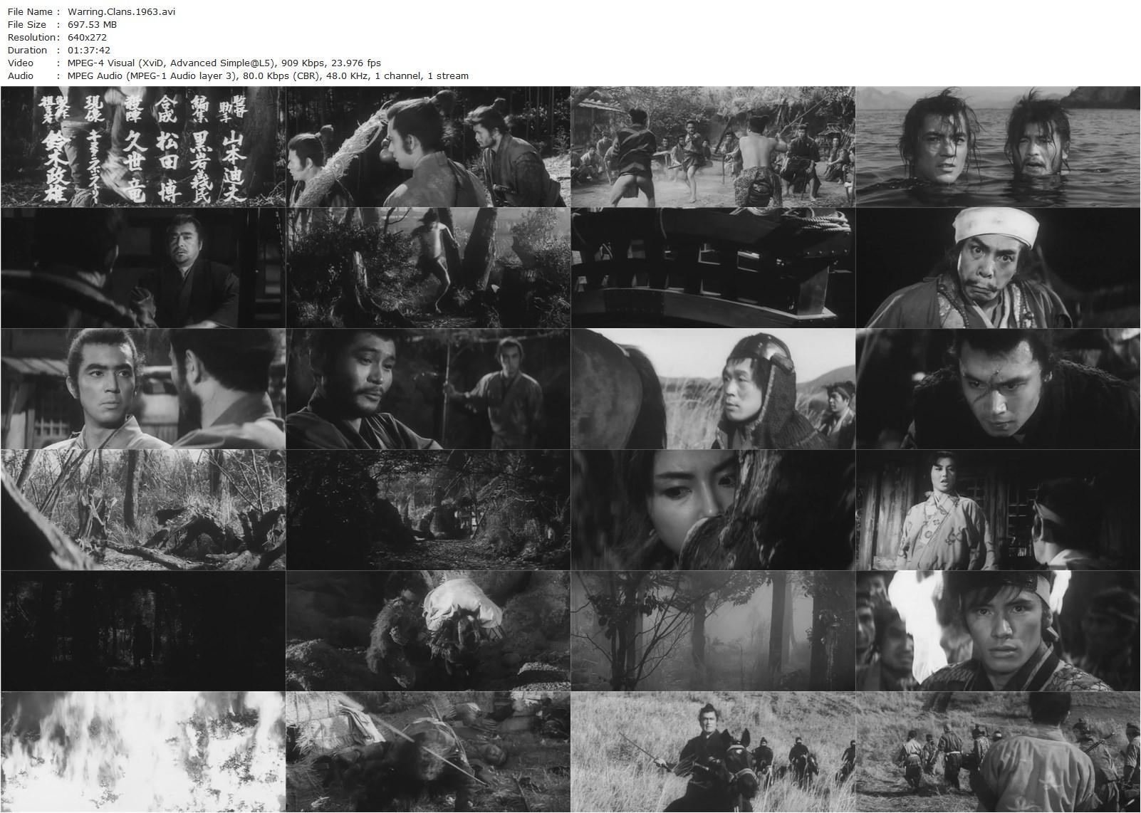 Warring Clans (1963) Kihachi Okamoto, Yûzô Kayama, Yuriko Hoshi, Makoto Satô-poster