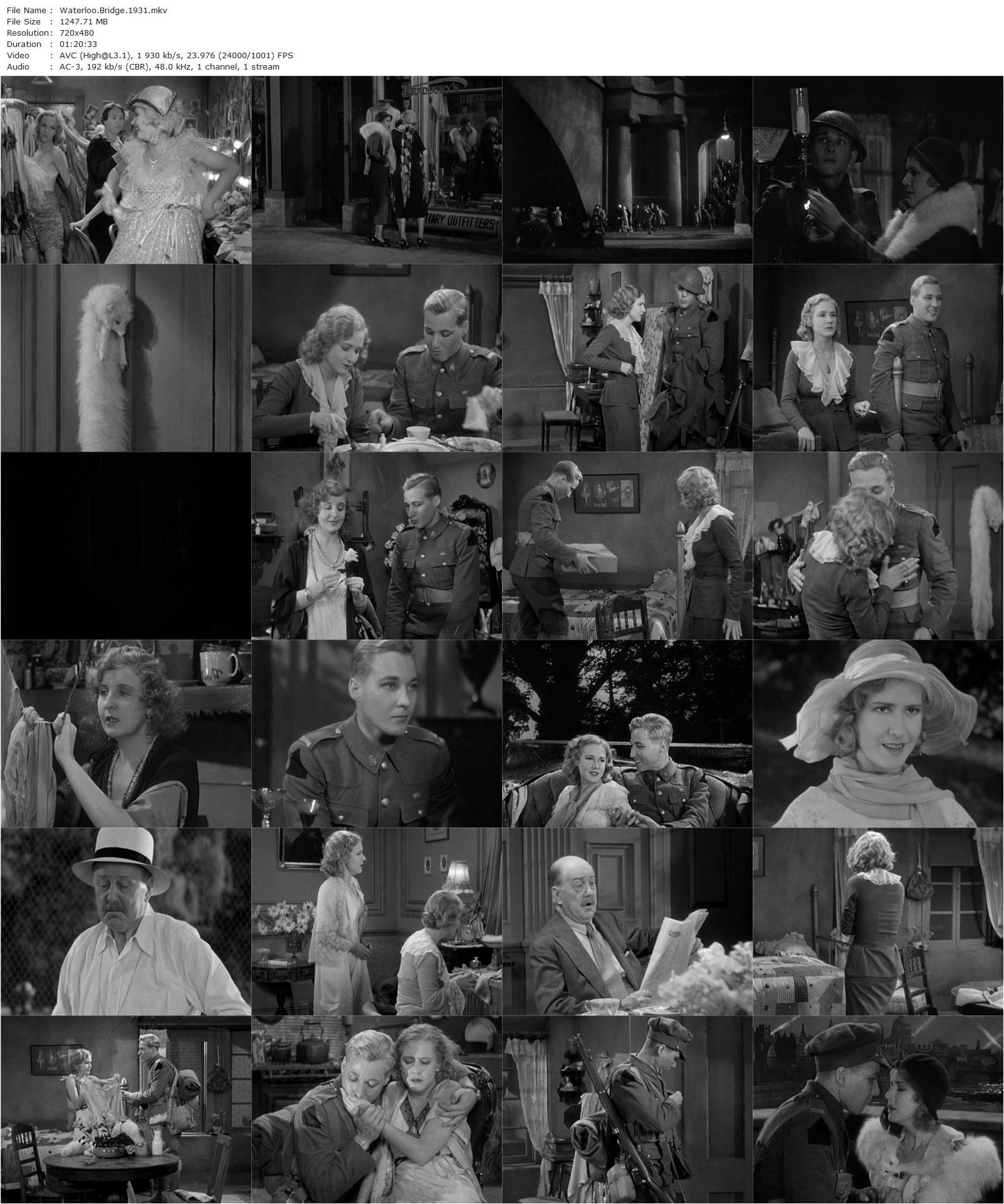 Waterloo Bridge (1931) James Whale, Mae Clarke, Douglass Montgomery, Doris Lloyd-poster