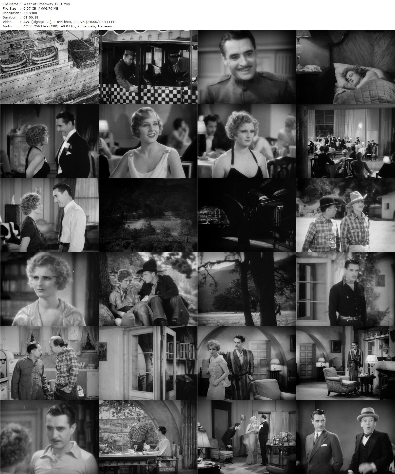 West of Broadway (1931) Harry Beaumont, John Gilbert, El Brendel, Lois Moran-poster