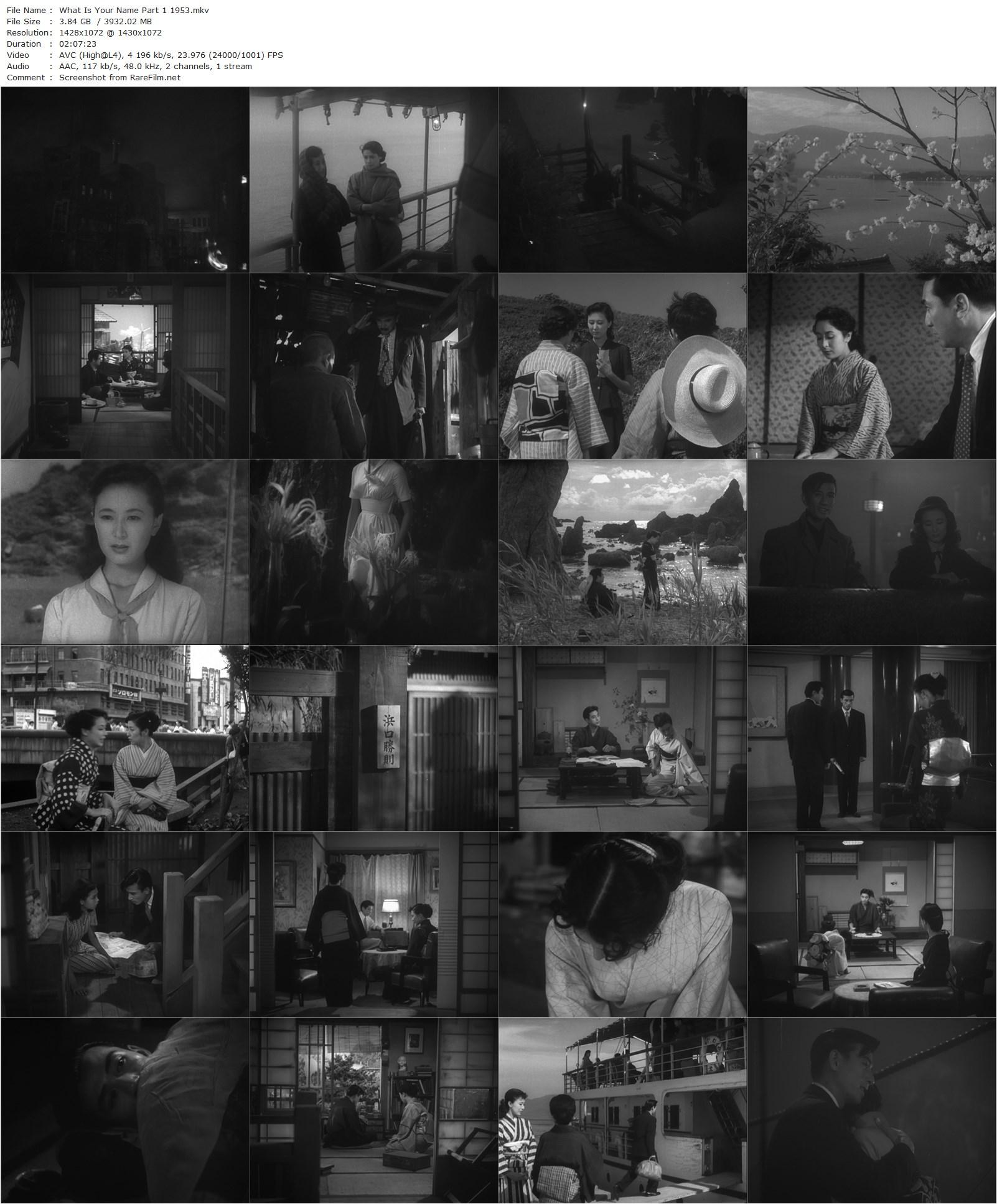 What Is Your Name? / Kimi no na wa (1953) Hideo Ôba, Keiko Awaji, Chikage Awashima, Haruyo Ichikawa-poster