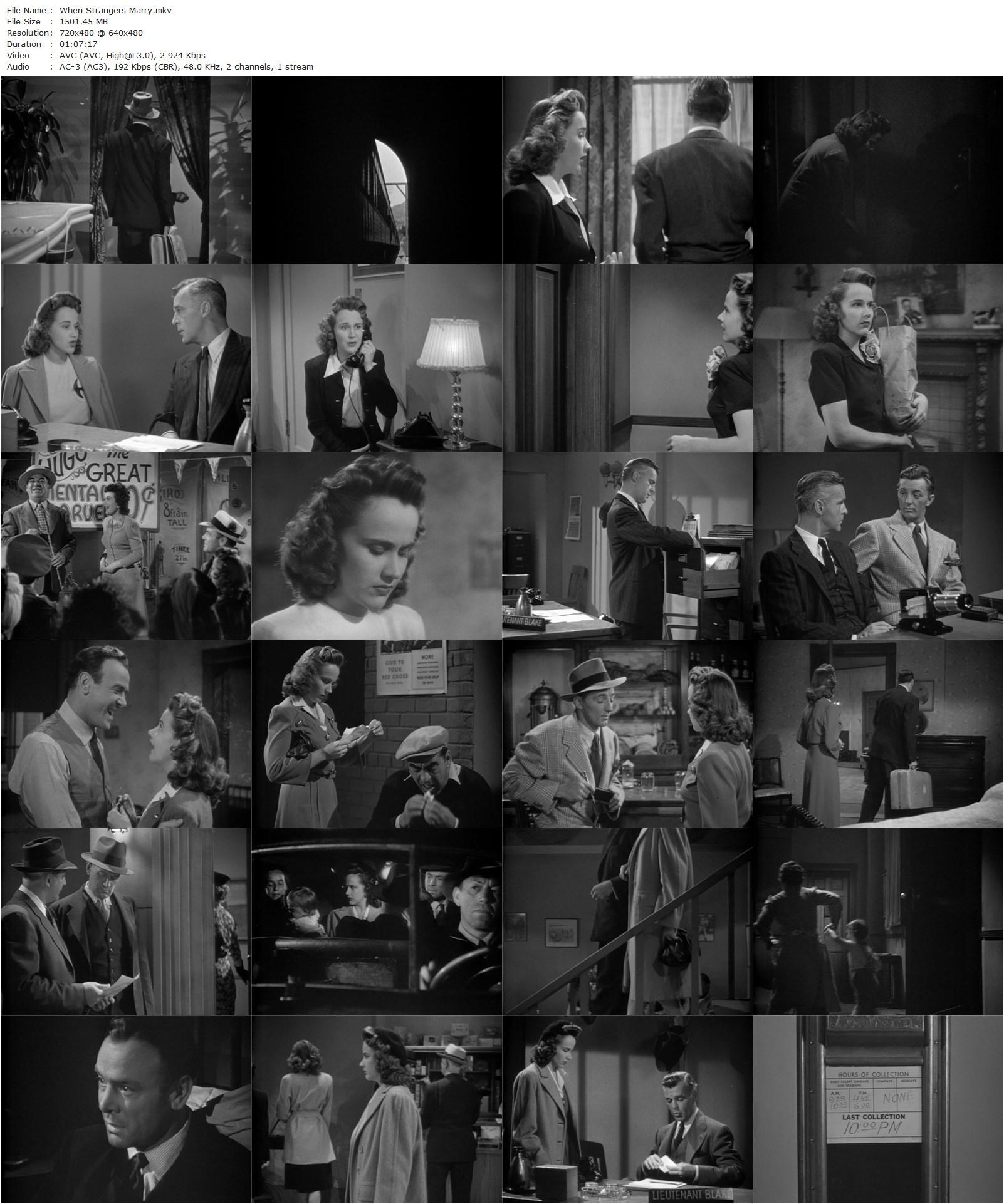 When Strangers Marry (1944) William Castle, Robert Mitchum, Kim Hunter, Dean Jagger-poster