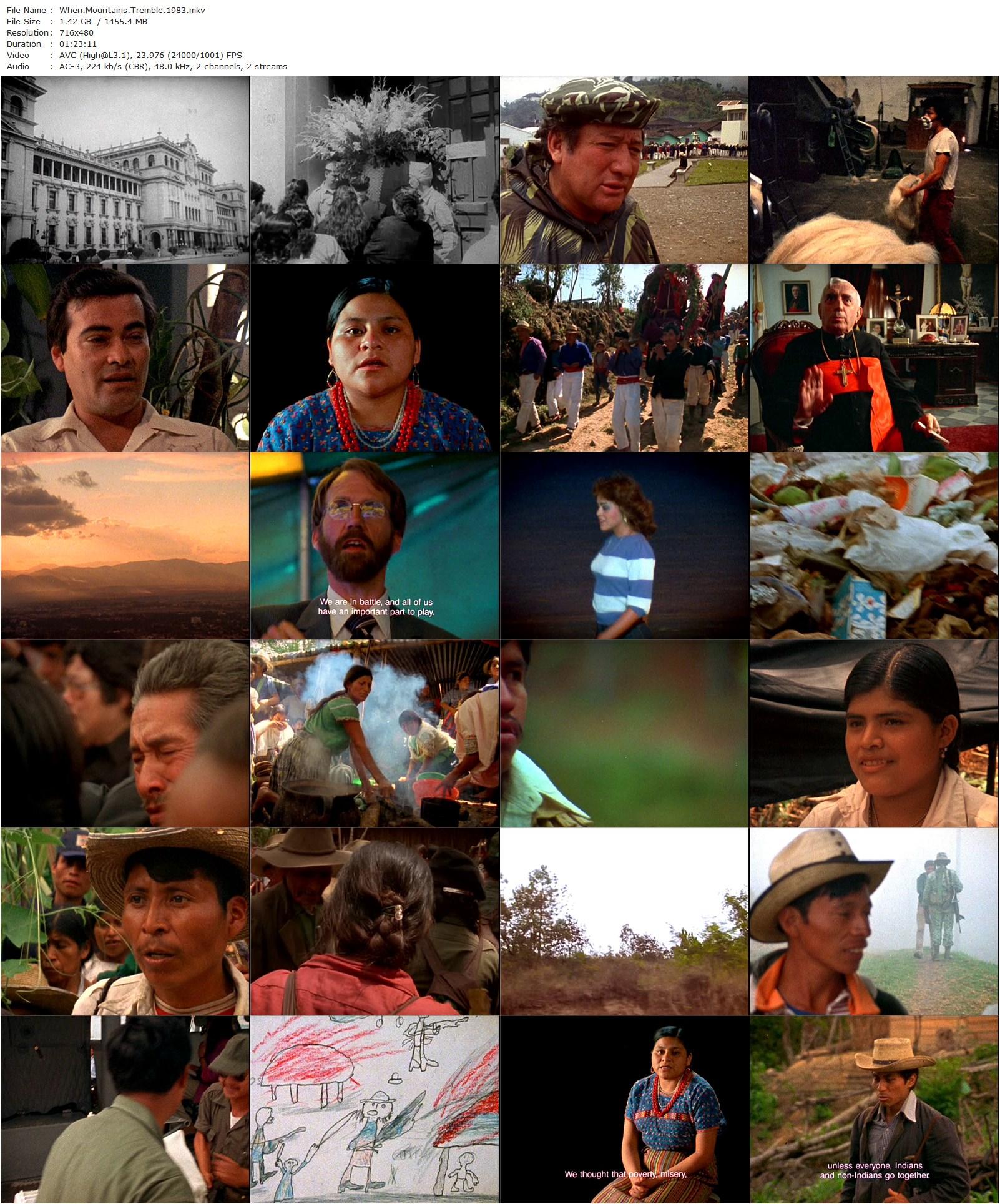 When the Mountains Tremble (1983) Newton Thomas Sigel, Pamela Yates, Rigoberta Menchú, Susan Sarandon-poster