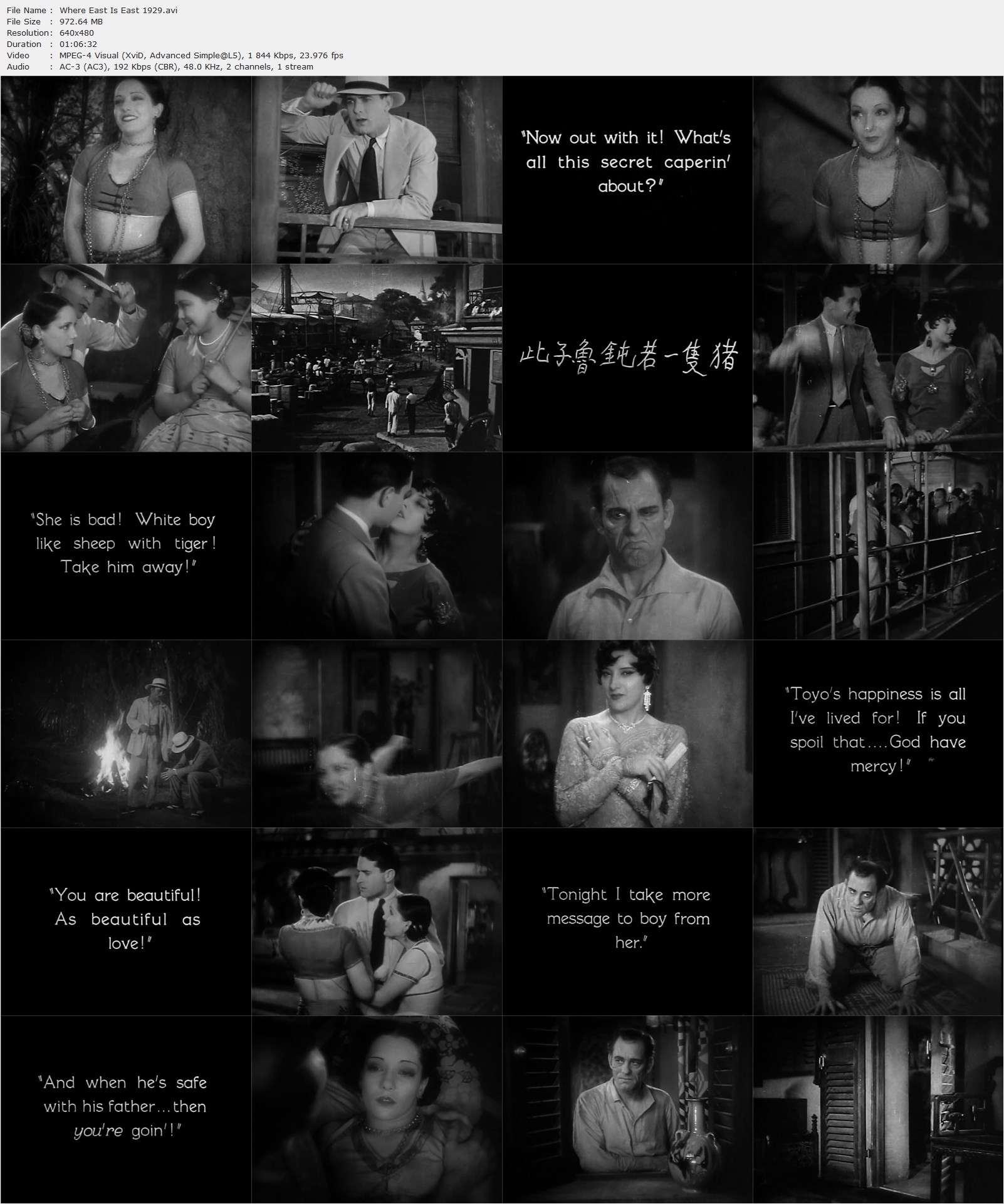 Where East Is East (1929) Tod Browning, Lon Chaney, Lupe Velez, Estelle Taylor, Drama, Romance-poster