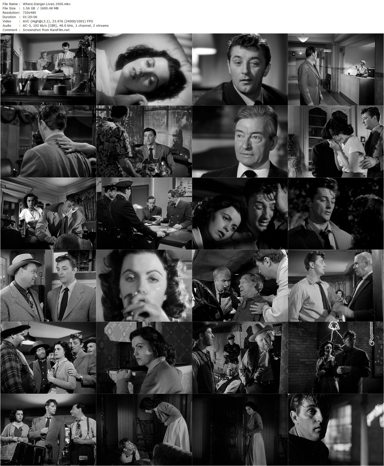 Where Danger Lives (1950) John Farrow, Robert Mitchum, Claude Rains, Faith Domergue-poster