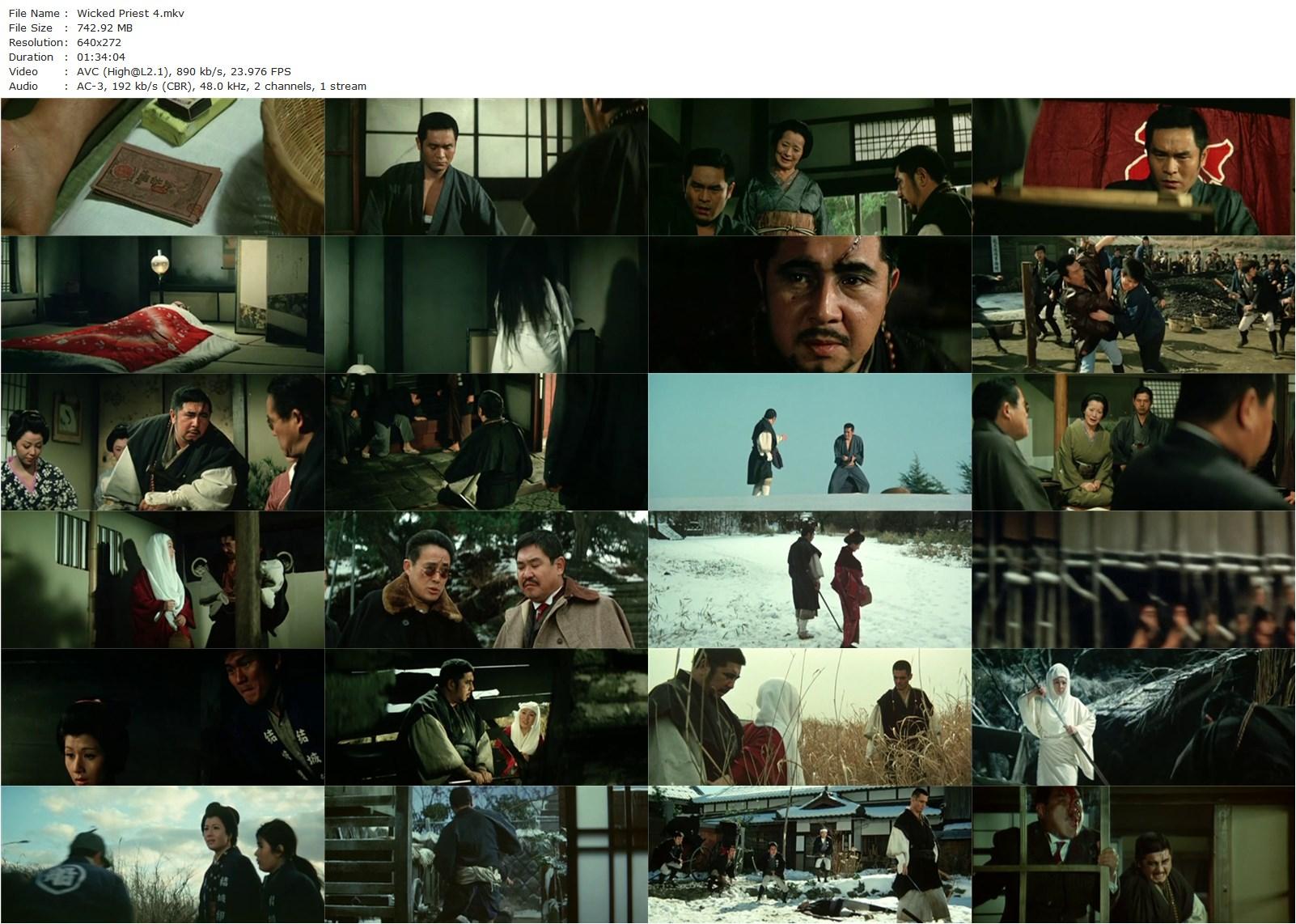 Gokuaku bozu nenbutsu sandangiri / Wicked Priest 4: Killer Priest Comes Back (1970) Takashi Harada, Tomisaburô Wakayama, Bunta Sugawara, Ichirô Nakatani-poster