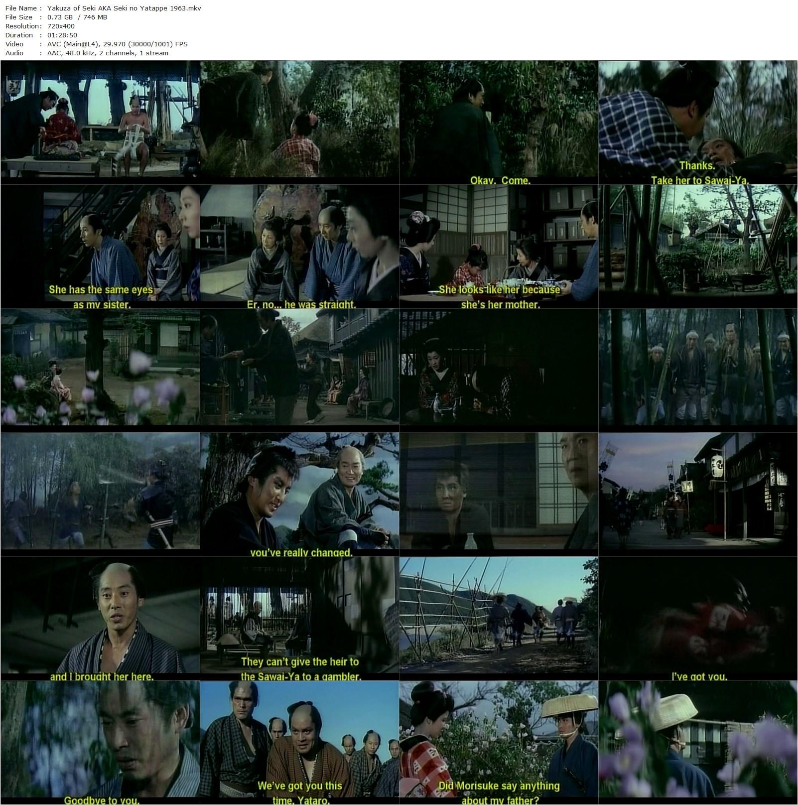 Yakuza of Seki AKA Seki no yatappe (1963) Kôsaku Yamashita, Kinnosuke Nakamura, Isao Kimura, Yukiyo Toake-poster