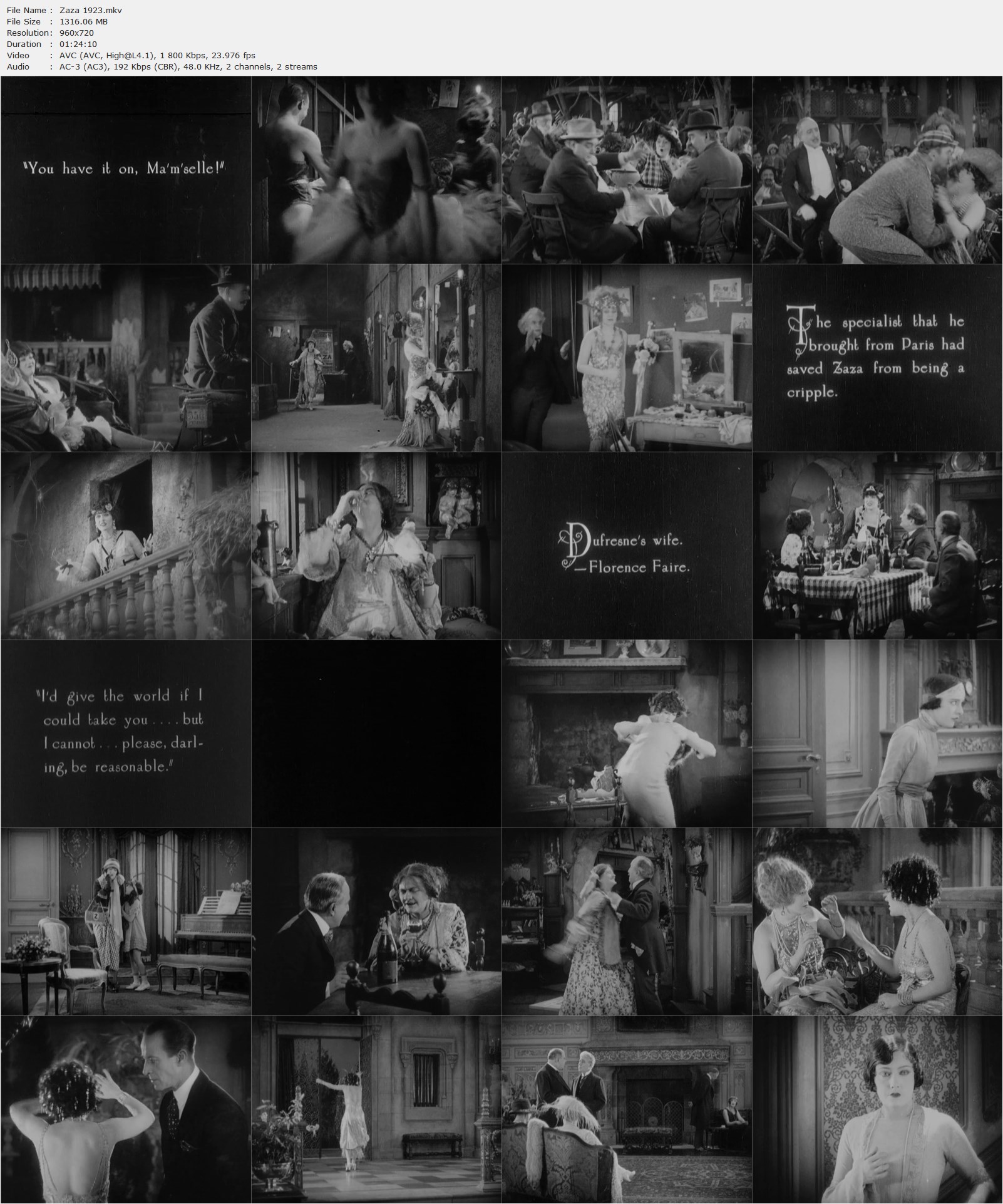 Zaza (1923) Allan Dwan, Gloria Swanson, H.B. Warner, Ferdinand Gottschalk, Romance, Drama-poster