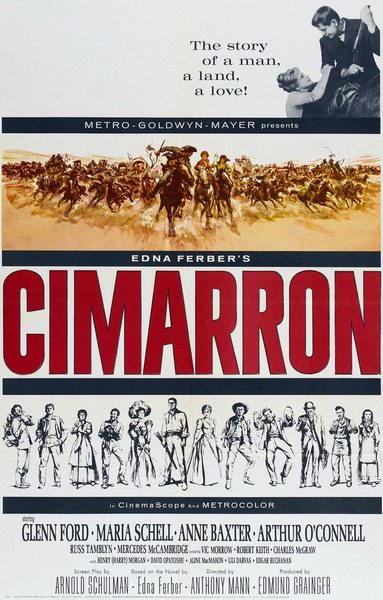 Cimarron (1960) Anthony Mann, Charles Walters, Glenn Ford, Maria Schell, Anne Baxter, Drama, Romance, Western
